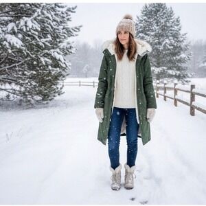 Studio Brilliant Waterproof Boots Women 7 Tan Excellent Suede Faux Fur Trim‎